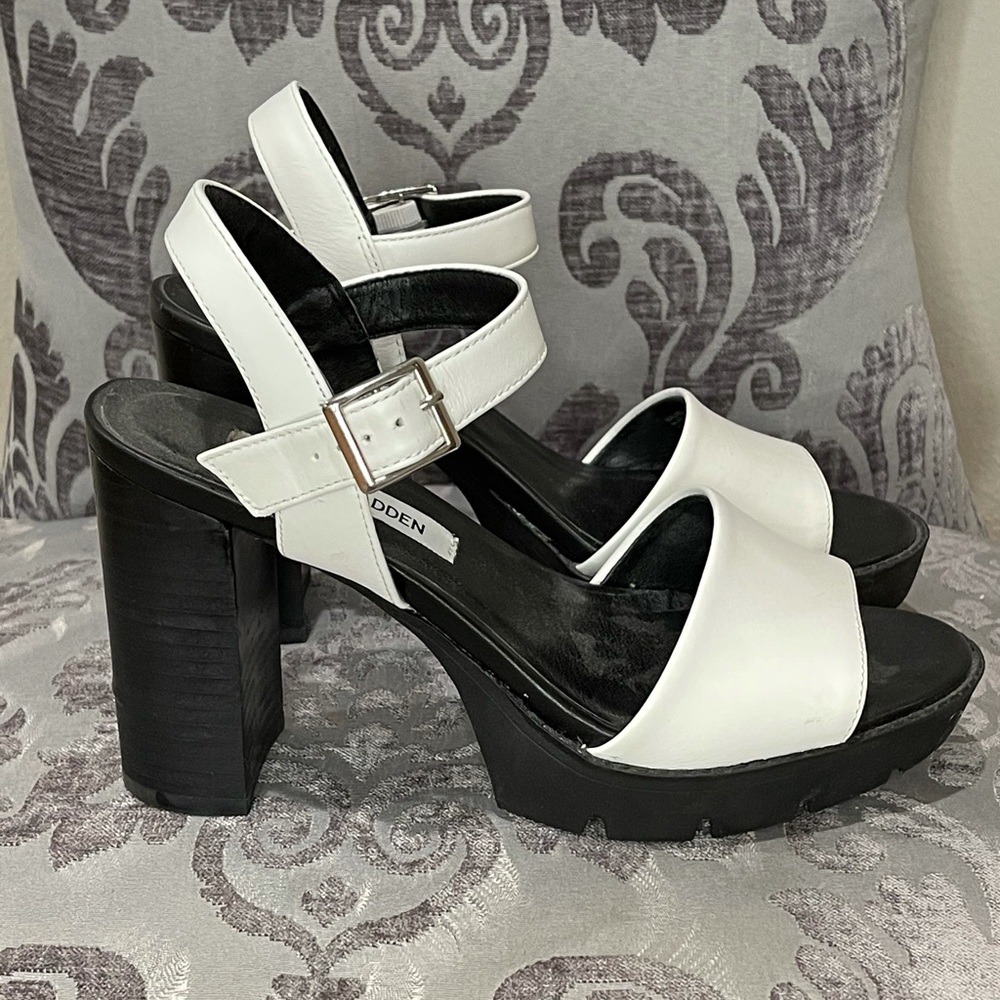 Steve Madden - White Platform Block Heel - 8 - image 2